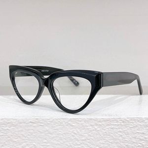Damskie koty okulary przeciwsłoneczne Panie projektanci BB0276o Czarny octan Fibre Cat Eye Ramka Przezroczyste soczewki moda luksusowa marka okularów przeciwsłonecznych