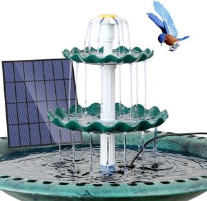 Garden Decorations 3 Tiered Bird Bath with 3W Solar Pump DIY Fountain Detachable and Suitable for Decoration 230727