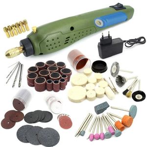 Profesyonel Matkap Bitleri Mini Power Rotary Aracı Elektrikli Taşlama Aksesuarları Dremel Gravür Makinesi Kit-Eu Plug210'lar için Set