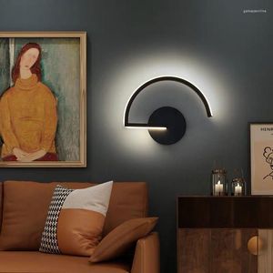 Vägglampa ZK40 LED Modern minimalistisk vardagsrum sovrummet 8W svartvitt gångbelysning