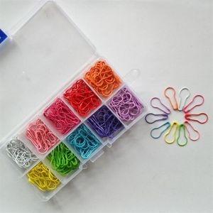 NEW SIZES Locking Stitch Markers - Set of 300 pcs - 30 pcs in 10 color pear shaped bulb shaped safety pin234W