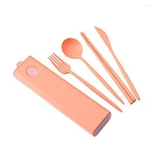 Serisuppsättningar 1 Set Bekväm gaffel Spoon Space-Basaving PP Dinner Smooth Surface Cotester for Travel