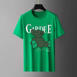 Camisetas masculinas casuais com estampa geométrica de letras para o verão 2023 gola redonda manga curta respirável fashion camisetas masculinas FB080