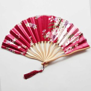 Produtos de estilo chinês, leques dobráveis vintage, alças de bambu, leque de mão para dança, moda decorativa, borla, leques dobráveis chineses, arte, artesanato, presente