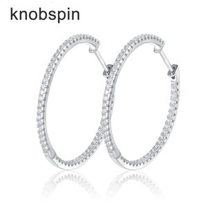 Stud KNOBSPIN Loop Earrings for Women 925 Sterling Sliver 1.2mm D vvs1 Lab Grown Diamond Ear Studs Fine Jewelry Gift 230727