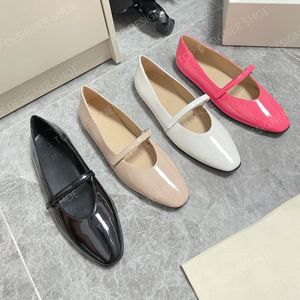 Luxuriöse Abendschuhe, luxuriöse Freizeitschuhe, flache Damenschuhe, Designer-Ballettschuhe aus Lackleder, Schwarz und Weiß, Linie für Hochzeitsfeiern mit Abendschuhen, Bootsschuhe 35-40 mit Box