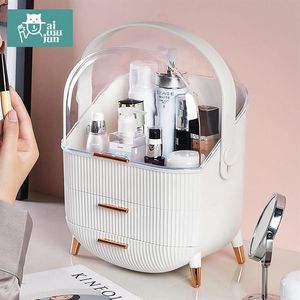 Storage Boxes & Bins Women's Cosmetic Bag And Organization Jewelry Box Makeup Single Drawer Type Desktop Dust-proof Care Prod269k