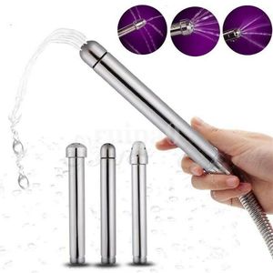 3種類ヘッドステンレス鋼ビデの蛇口ラッシュアナルdoucheシャワークリーニングenmator enema enema metal anal cleaner blugs tap3180