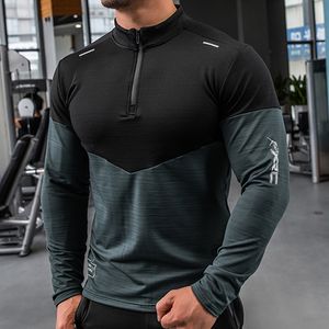 Herr t-shirts herr gym kompression skjorta manlig rashgard fitness långa ärmar som kör kläder homme tshirt fotboll tröja sportkläder torr passning 230727