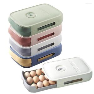 Lagerung Flaschen Eier Box Stapelbar Versiegelt Frische-halten Schublade Typ Eier Holde Kunststoff Behälter Organizer Boxe Mit Deckel
