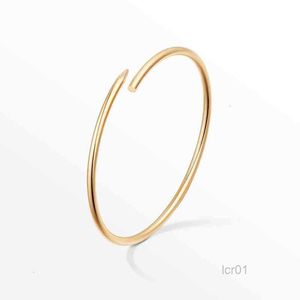 Bangle High Edition Small Model Slim Nail Armband Bangles For Women Men AAA Cubic Zirconia 316L Steel Jewelry Designer Luxury Clqw