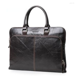 Kolejki Cowhide Men luksus trend torba Messenger Modna High-end Casual Laptop torebka oryginalna skórzana biznes przytulna teczka biurowa