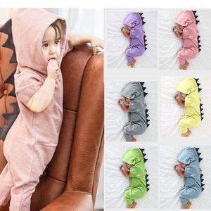 Pijamas roupas de bebê macacão dinossauro com capuz nascido infantil menino menina macacão macacão bodysuits 230728