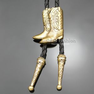 Chokers Cowboy Boots Rodeo Country Western Leather Bolo Bola Tie Line Dance Neck Fashion Jewelry Man Pendant Necklace Chain Accessories 230728