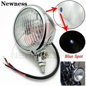 Motorcycle Lighting Chrome Head Lamp Light Headlight Lamp Universal DC12V For Universal Motorcycles x0728