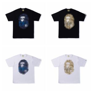 A Bathing Ape Shirt Summer New Men's Personalized Apricot Camouflage Printed Round Neck Short Sleeved Bathing Ape T-Shirts Black