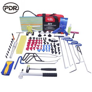 PDR Rods Hook Tool Tool för att ta bort bucklor Ta bort Fix Dents bilreparationssatsverktyg Dent Puller limflikar Sugkoppar268u