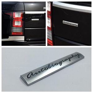 Decalque de emblema de carro 3D Chrome Metal Autobiography Logo Auto Body Emblem Sticker Para Range rover Vogue257r2679