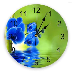 Orologi da parete Fiori Riflessione Onda d'acqua Camera da letto Orologio Grande cucina moderna Sala da pranzo Rotonda Soggiorno Orologio Decorazioni per la casa