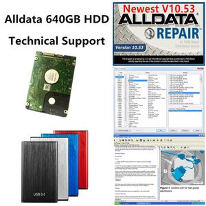 2021自動修理ソフトウェアAlldata V10 53 VIVID 10 2 ATSG 640GB HDDを使用して、車とトラックの技術サポートUSB 3 0255O