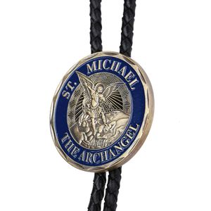 Neckbanden Archangel Michael Punishing the Wicked Figure - Blue Bolo Tie 230728