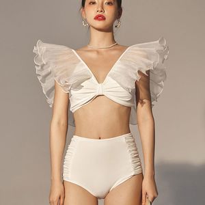 Swim Wear Ruffled V-образное бикини с высокой талией.