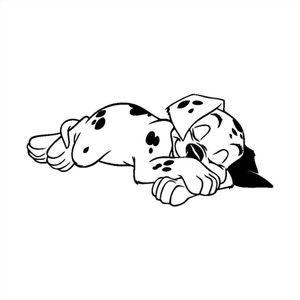 12 4 5 6CM Sleeping Dog Decalcomania del vinile Cute Cartoon Animal Finestra Decorazione Adesivo per auto Nero Argento CA-584226I