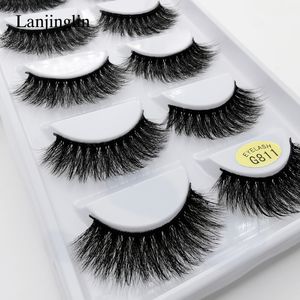 Fałszywe rzęsy Lan Jinlin 10 pudełek/partia miętowa rzęs naturalny długi fałszywy rzęs 100% manualny miękki 3D Mint rzęs Makeup sztuczny silikon G811 230728