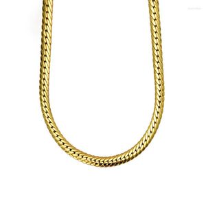 Kedjor Charmoment Curb Cuban Link Chain Halsband för män Kvinnor 6mm Sidokoker Guldfärg Punk Hiphop Street Fashion Male Jewelry Gift