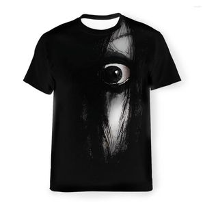Magliette da uomo Horror Movie Magliette in poliestere The Grudge Sketch Print Homme Camicia sottile Top divertenti