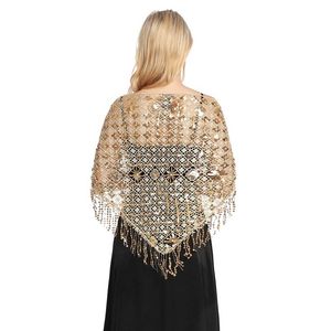 Schals Elegante Frauen Dreieck Pailletten Abendkleid Schals Braut Brautjungfer Hochzeit Boleros Capes Hohl Quaste Faszinierende Party Schal 230729