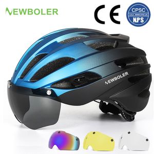 Bisiklet kasetleri Boler Bisiklet Kaskı USB LED LIGHT YOL DAĞ MTB Bike Sport Güvenli Şapka Man için Mıknatıs Goggle 230728