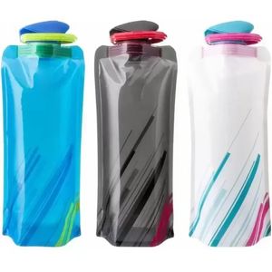 Foldable Bag Kettle PVC Collapsible Bottles Outdoor Sports Travel Climbing Water Bottle with Pothook FY5440 Ss0224