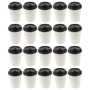 Disposable Cups Straws 50 Pcs Takeaway Cup Espresso S Glass Coffee Lids Paper Tableware Treated