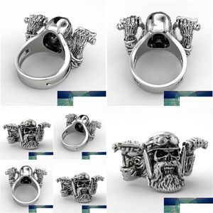 Band Rings Trendy Fashion Domineering Horror Skl Motorcycle Ring Mens Rock Hip-Hop Party Banquet Accessories Jewelry Gifts Wholesale Dhsqn