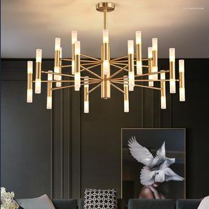 Chandeliers Modern Gold Black Metal G4 Led Chandelier Living Room Acrylic Shades Lighting Bedroom Minimalism Pendant Lamparas