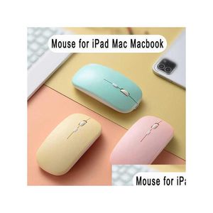 Mouse Tablet Laptop Wireless Mouse Rgb Periferica ricaricabile con Bluetooth Mute Led per giochi per PC Ergonomico Drop Delivery Computer N Dhzty