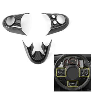 Steering Wheel Covers 3Pcs Set Carbon Fiber Style Frame Cover Trim For MINI Cooper F55 F56 2021-2021 Car Interior Decorative Acces2680