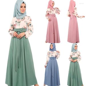 Ethnic Clothing Ramadan Eid Abaya Femme Muslim Women Dresses For Prom Long Kaftan Paneled Print Prayer Malaysian Vestido Maxi Hijab Dress