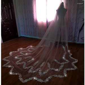 Bridal Veils 3D Original Flowers Live S Blingblingbling2023 Cathedral Elegant 3M Wide Veil Wedding Accessories