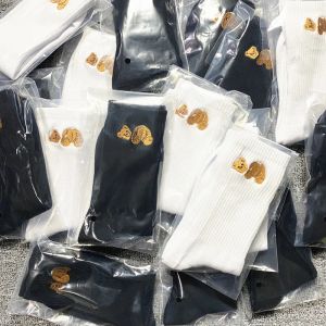 fashion luxury black and white womens cotton socks style personalized embroidery broken head bear online popular fashion sports trendy cotton sock