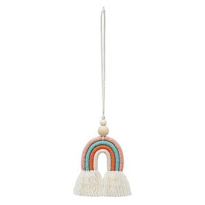 Innendekorationen Wohnkultur Nordischer Stil Anhänger Tragbare gewebte Accessoires Rückspiegel Geschenk Regenbogen Auto Hängende Ornament304a