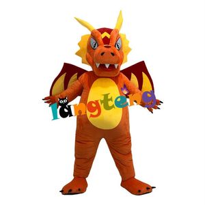 Mascot dockdräkt 1146 Orange Dragon Mascot Costumes Cartoon Propagation Props Movie Event Show Doll Walking Costume267x