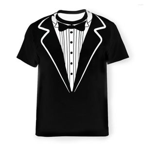 Herr t -skjortor Bow slips tuxedo unik polyester tshirt toppkvalitet kreativ tunn skjorta kort ärm