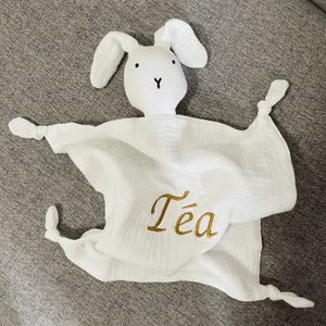 Filtar Svadlande babynamn Personlig broderad baby Soother tillfredsställande handduk Bib Soft Absorbertduk Kids Sovande ammande Kudda filt 230729