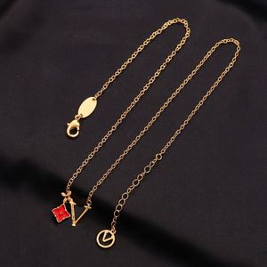 Tennis Chain Womens Necklace Jewelry Designers Womens Necklaces Vintage Clover Charm Back Mother-of-Pearl Silver 18K Gold Plated Agate for Women Valentine Wedding