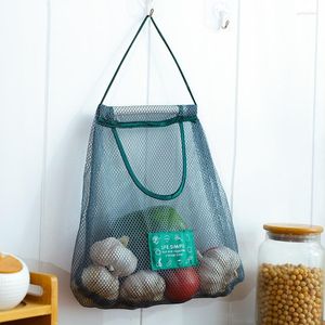 Storage Bags Large Reusable Kitchen Hanging Mesh Bag Home Fruit And Vegetable Net For Ginger Garlic Potatoes Onions