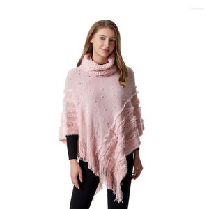 Scarves Qixi European And American Autumn Winter Jacquard Pearl Women's Outer Wear Thermal Turtleneck Shawl Cape Spot One Piece