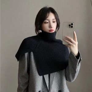 Scarves MoriBty Winter Knitted Snood Scarf Women Luxury Solid In High Neck Collars Shawl Wraps Warm Coat Pashmina Bufandas Muffer 230729