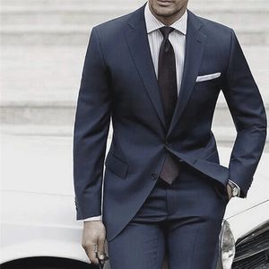 Мужские костюмы Blazers Navy Blue Slim Fit Men For Business Worke Wedding Groom Prickedos мужской курт с брюками модный костюм 230728